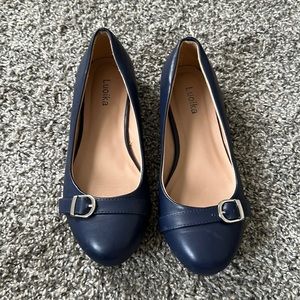 Luoika Navy ballet flats, extra wide 7.5